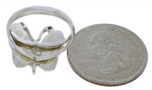 Authentic Sterling Silver And Turquoise Ring Size 6-1/4 UX33038